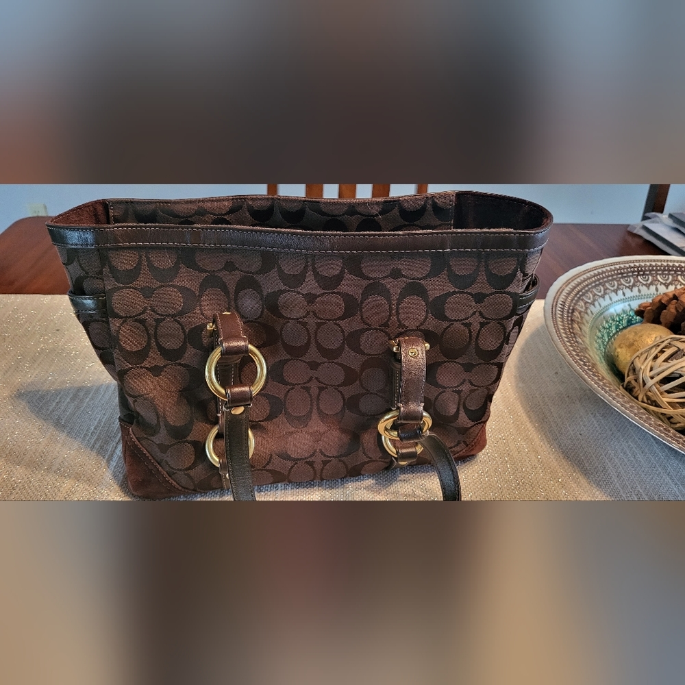Suede Bottom Coach bag